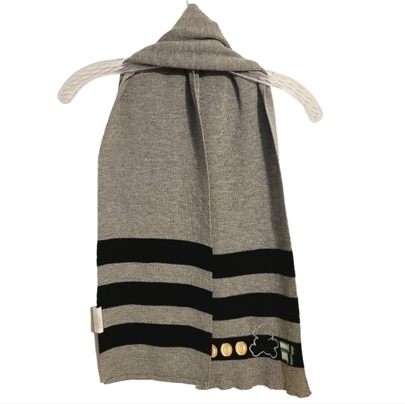 Nintendo | Gray and Black Striped Super Mario Novelty Print Scarf (One Size) - Picture 9 of 9